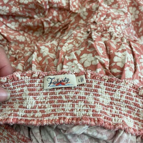 Faherty Renata Jumpsuit Pink White Floral Size Large - Picture 11 of 12